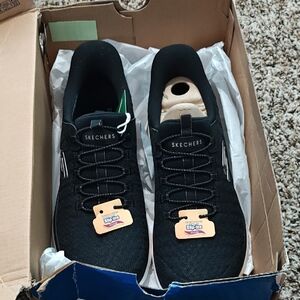 Skechers Black Knit Slip-On Sneakers